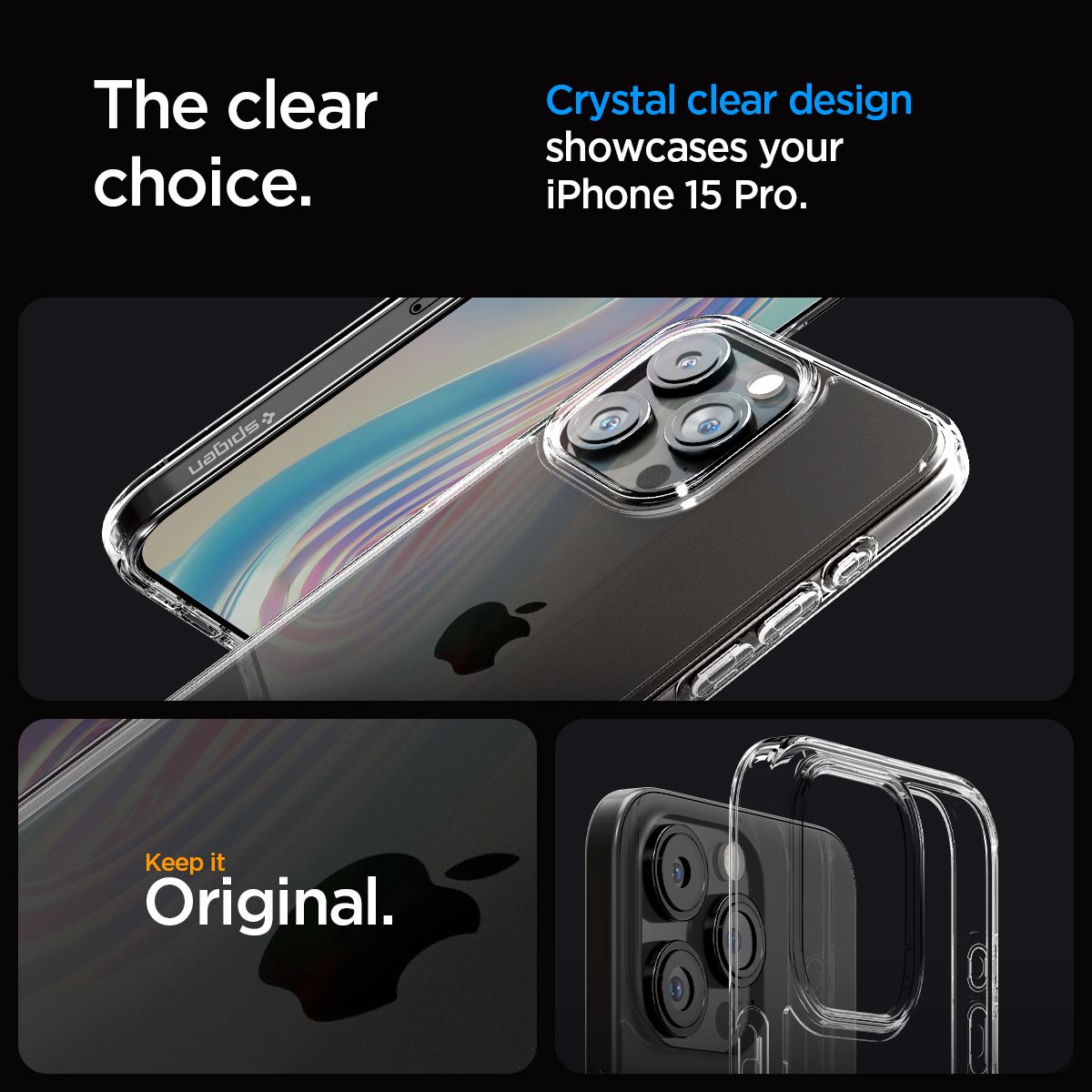 Spigen Crystal Hybrid, crystal clear - iPhone 15 Pro (11)