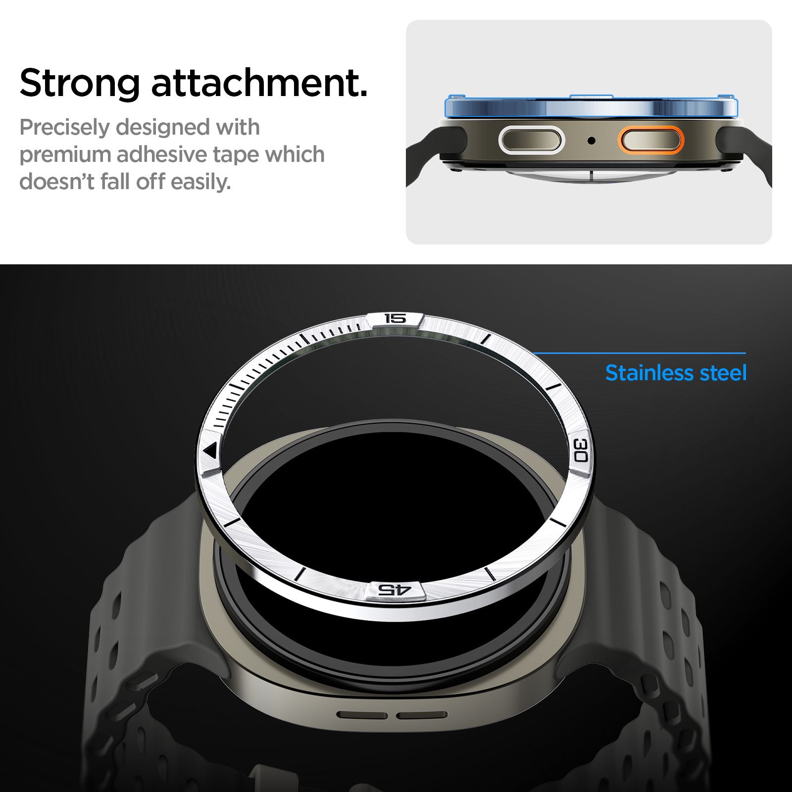 Spigen Bezel Tune (Pilot), silver - Samsung Galaxy Watch 8 (44mm) (13)