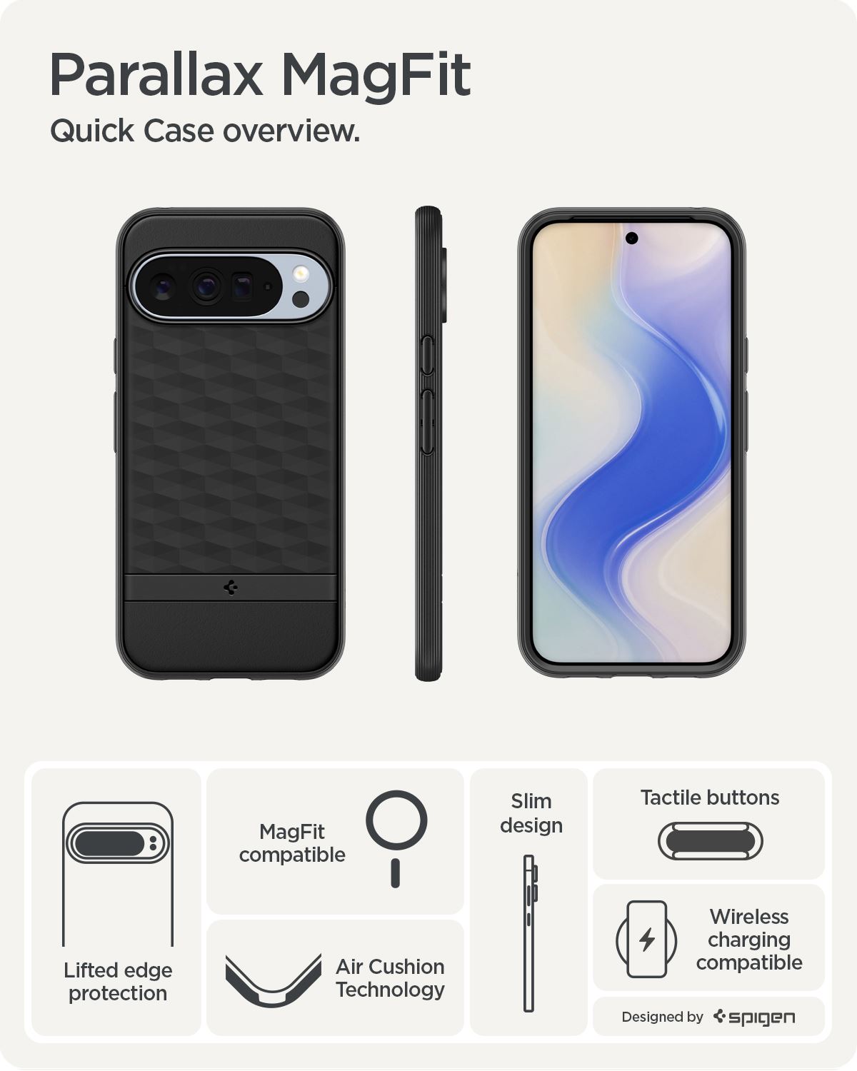 Spigen Parallax MagSafe, matte black - Google Pixel 10 Pro XL (11)