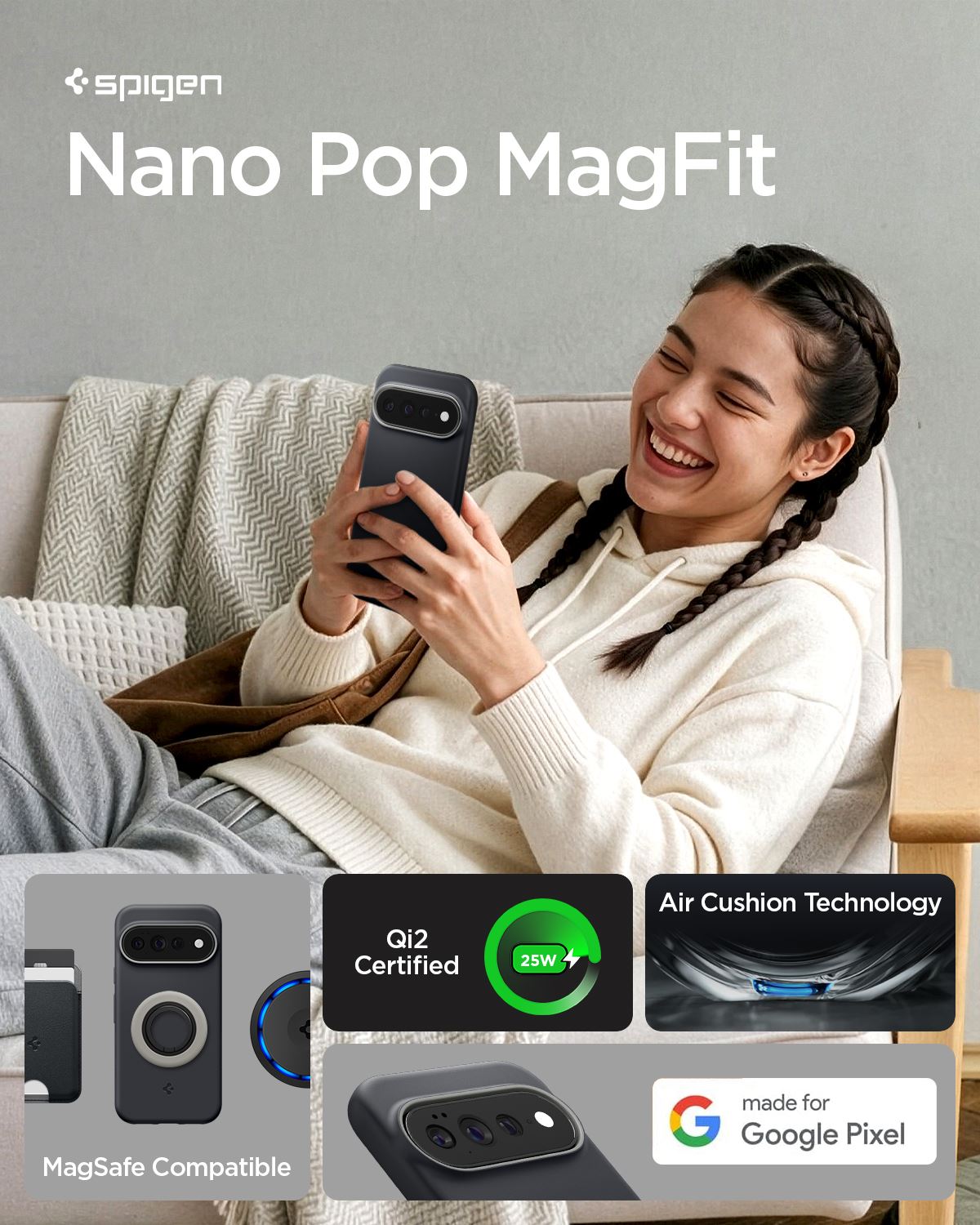 Spigen Nano Pop MagSafe, black sesame - Google Pixel 11 Pro XL (12)