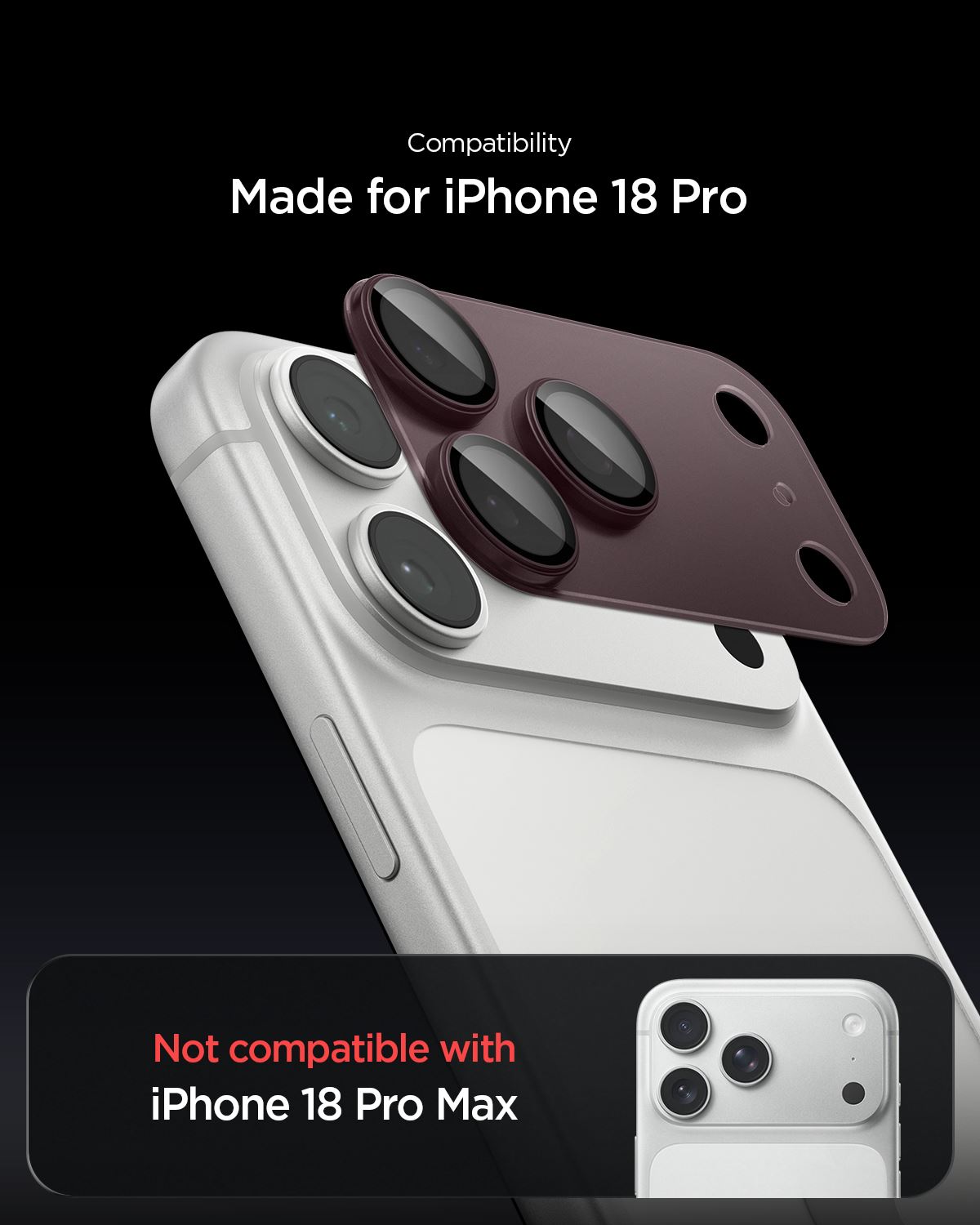 Spigen Glass tR EZ Fit Optik Pro XL 1 Pack, dark cherry - iPhone 18 Pro (11)